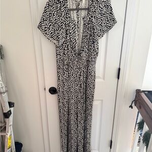 Anthropologie Black and White Floral Dress